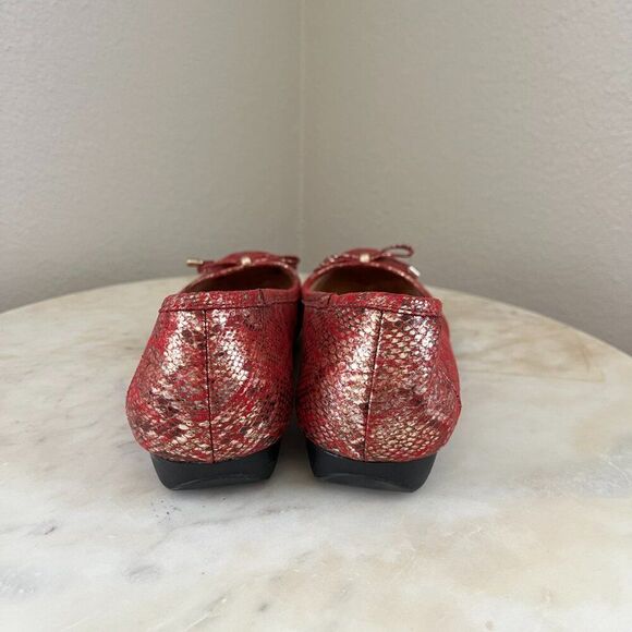 Naturalizer Vanessa Square Toe Comfort Flats Size 8W Wide Women's Snake Print - Picture 5 of 7